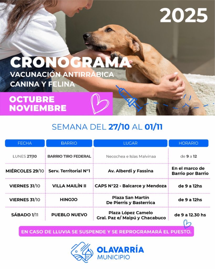 Reprogramación del puesto de vacunación antirrábica en el CAPS 22