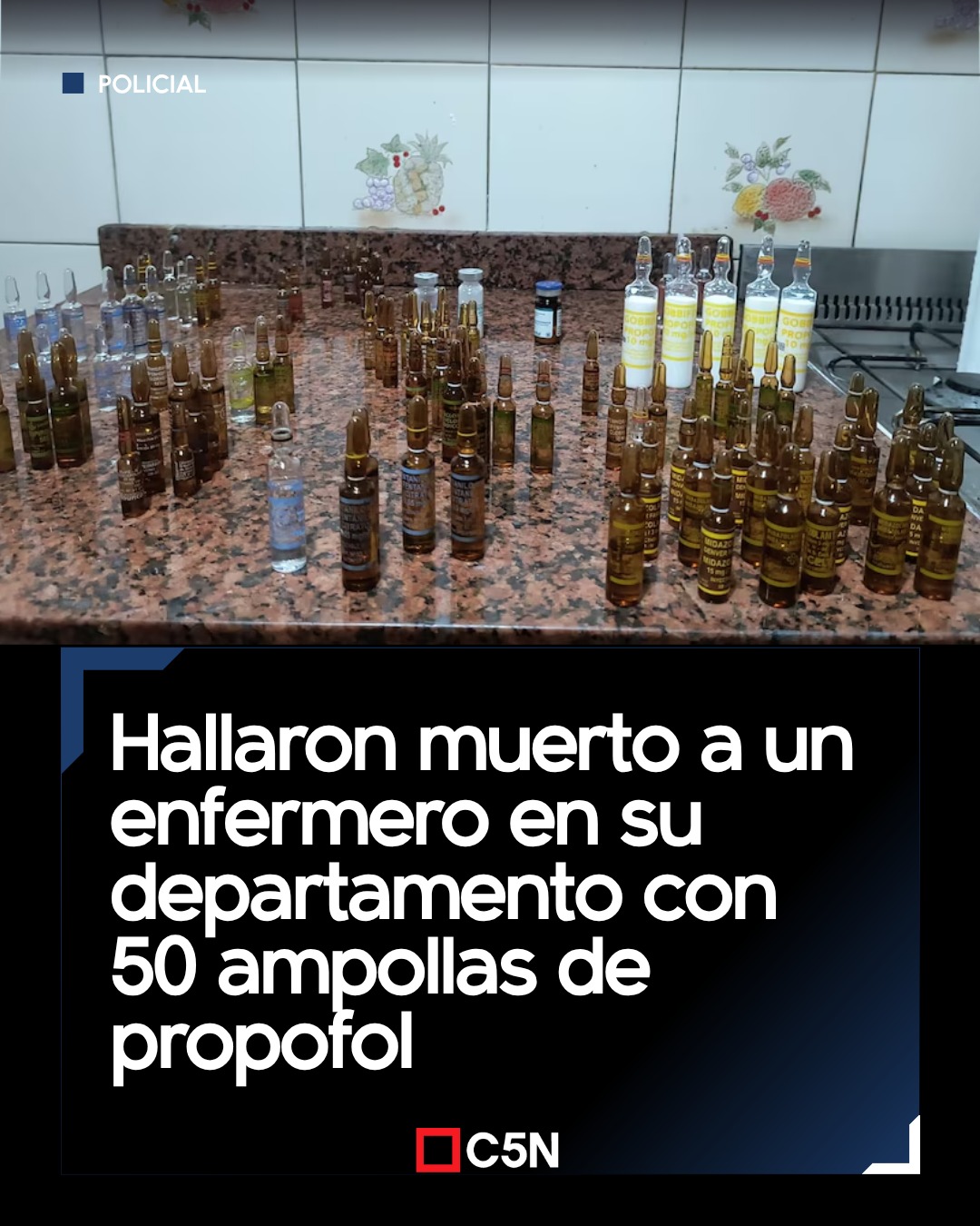 Hallaron muerto a un enfermero en su departamento con 50 ampollas de propofol