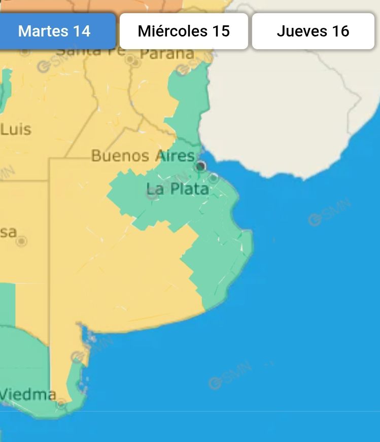 Alerta por tormenta (Martes 14 - Noche 18:00 hs/24:00 hs)