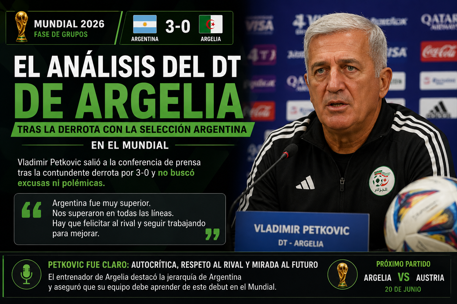 Nuestro rival estuvo a otro nivel.