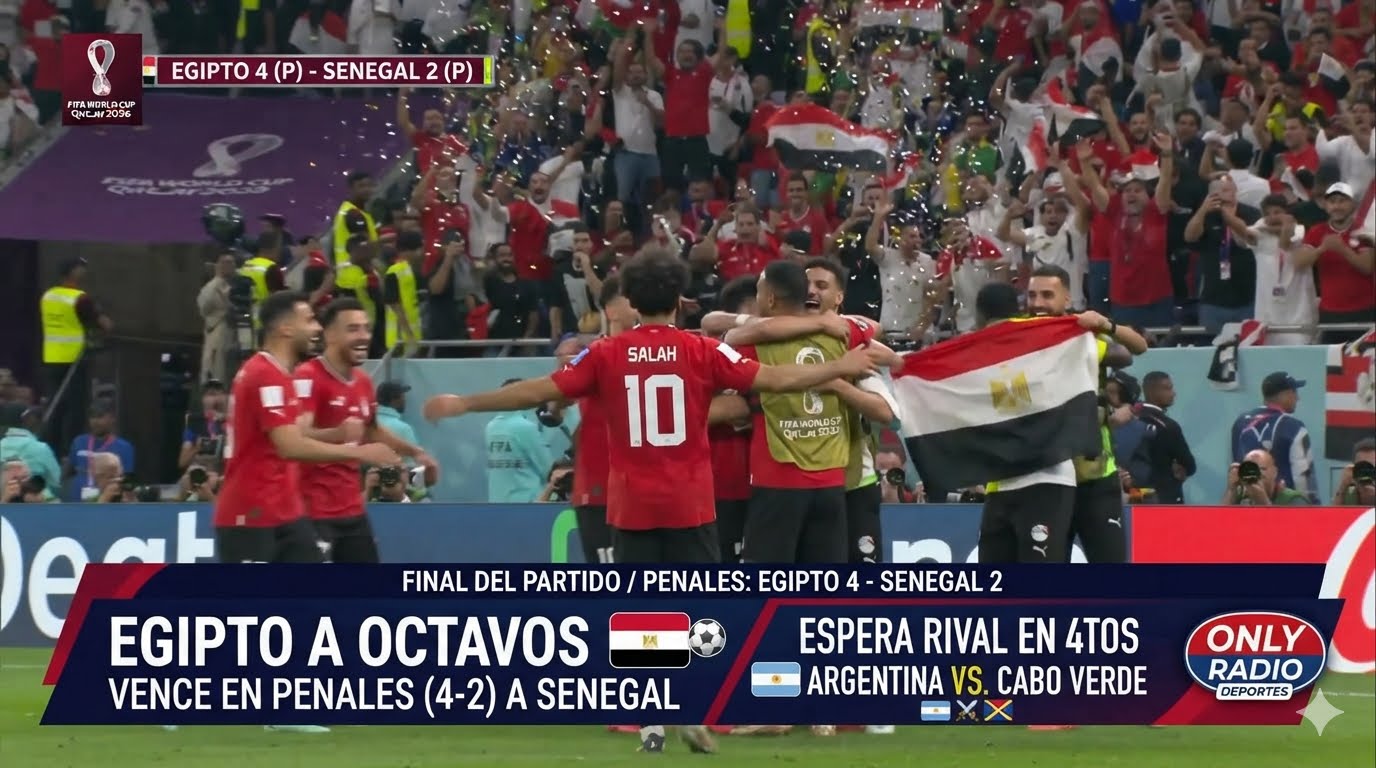 🎙️ Egipto se metió entre los 16 mejores de la Copa del Mundo.