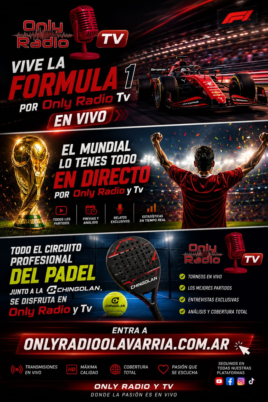 "Donde la pasión es en vivo.