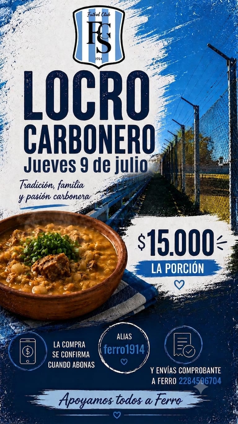 FERRO CARRIL SUD LANZÓ LA VENTA DEL TRADICIONAL LOCRO CARBONERO .
