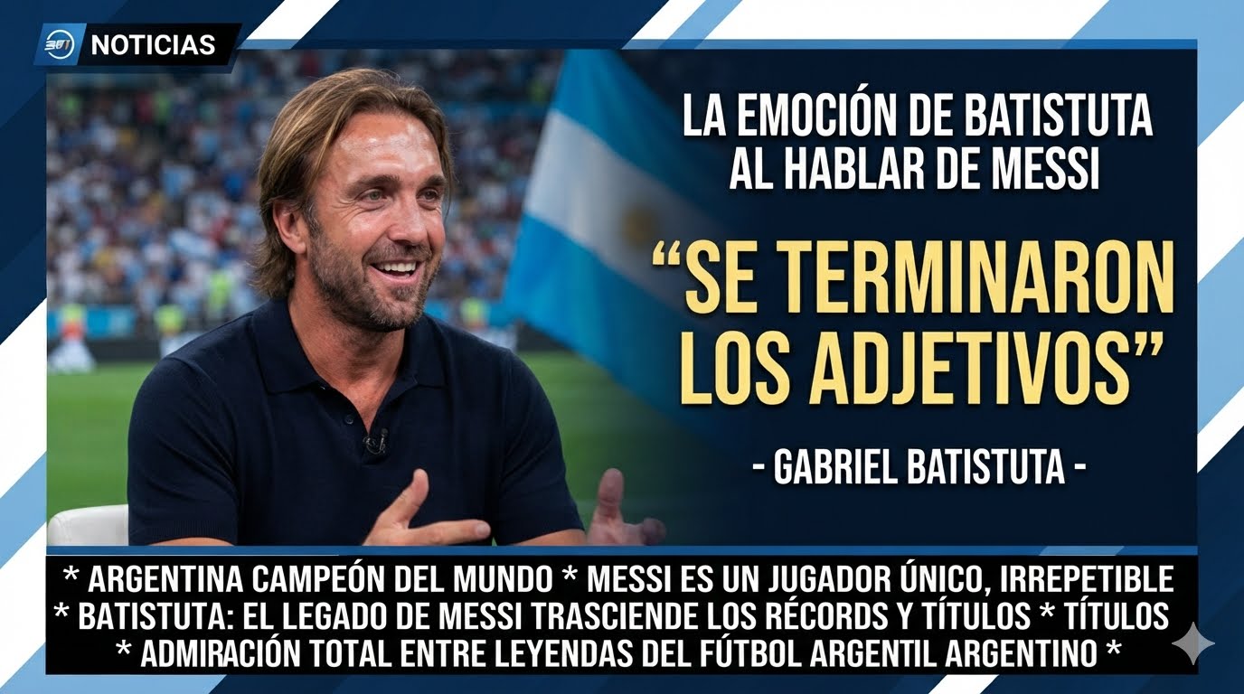 La emoción de Gabriel Batistuta al hablar de Lionel Messi , Se terminaron los adjetivos
