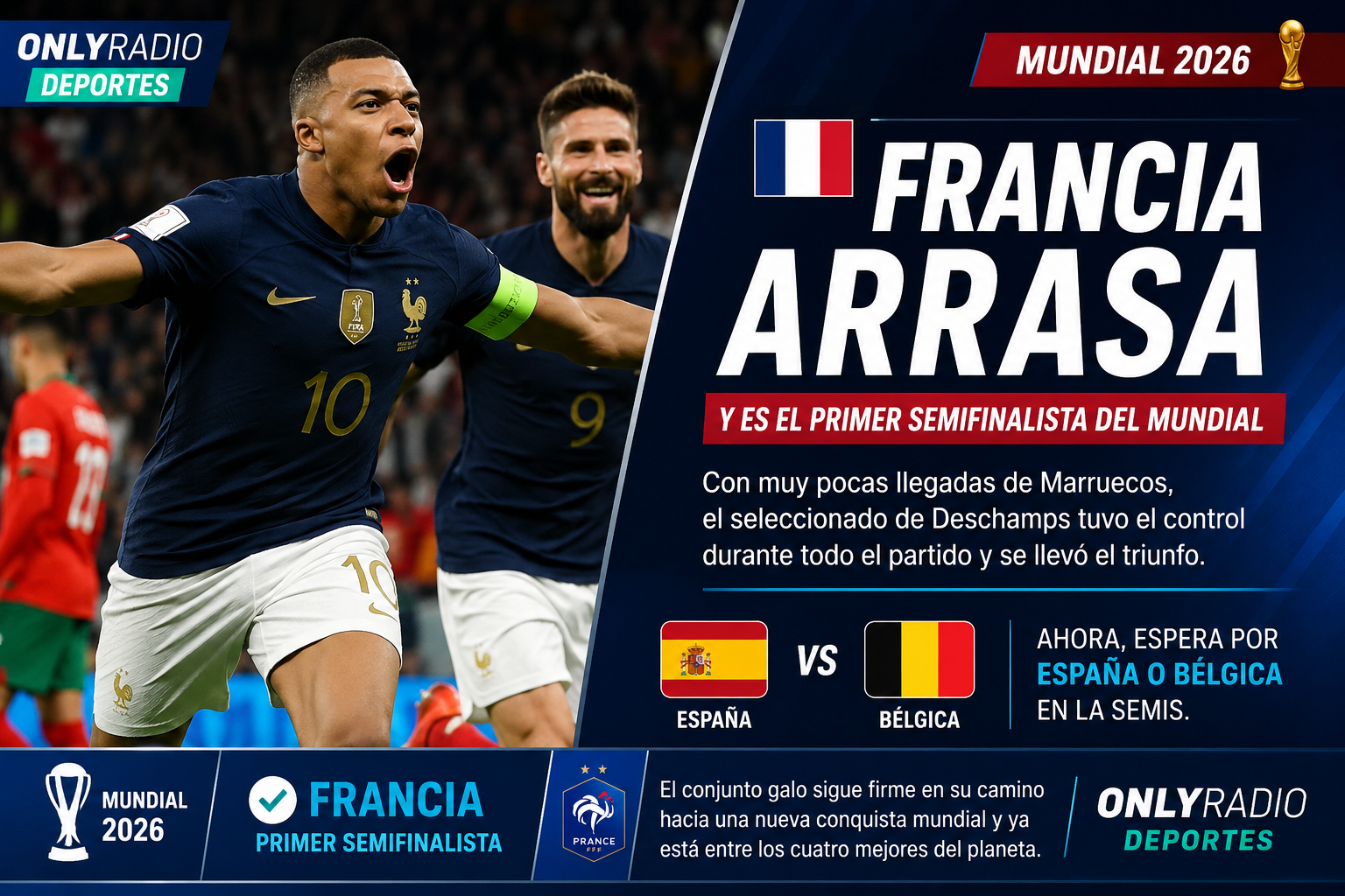 ¡Francia está en semifinales del Mundial 2026!