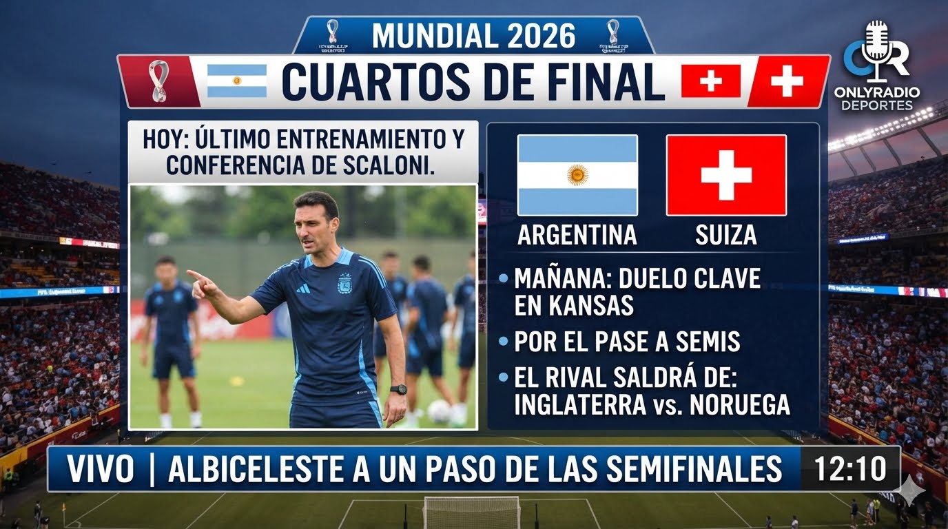 La Selección argentina tendrá su última práctica antes de enfrentar a Suiza.