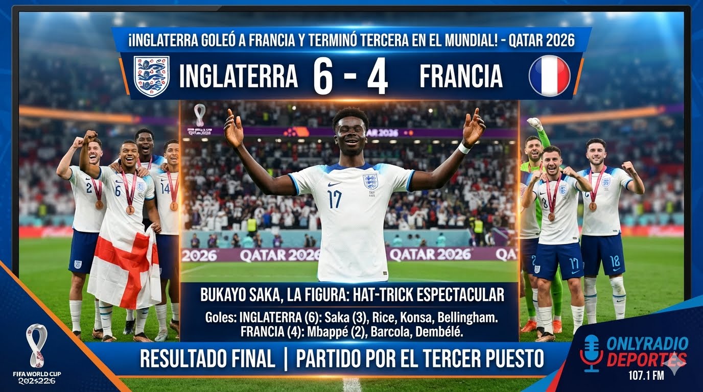 INGLATERRA GOLEÓ A FRANCIA Y TERMINÓ TERCERA EN EL MUNDIAL.