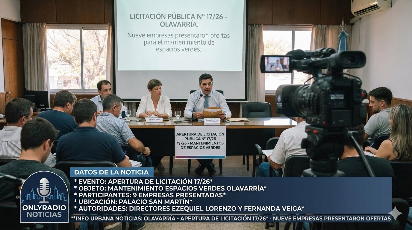 Nueve empresas se presentaron a la licitación para el mantenimiento de espacios verdes en Olavarría.