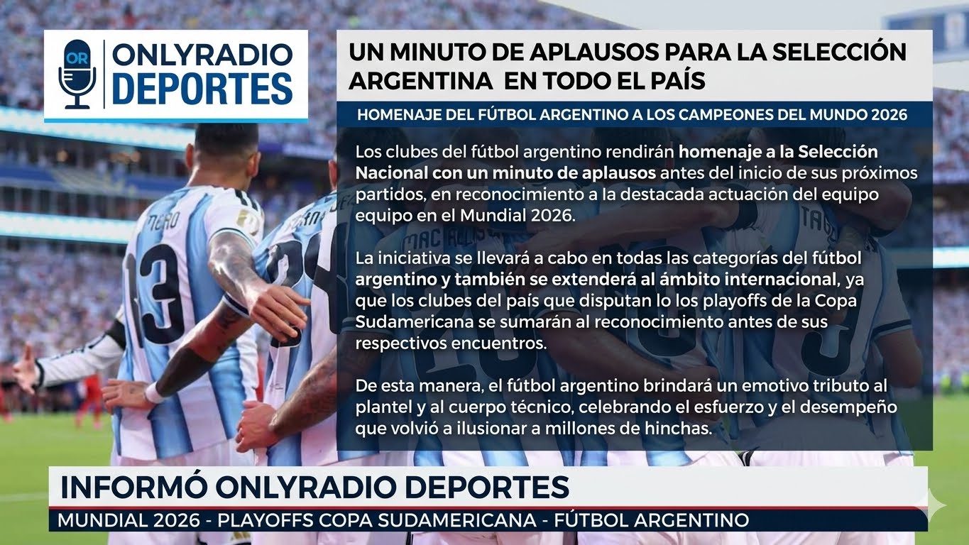 UN MINUTO DE APLAUSOS PARA LA SELECCIÓN ARGENTINA EN TODO EL PAÍS