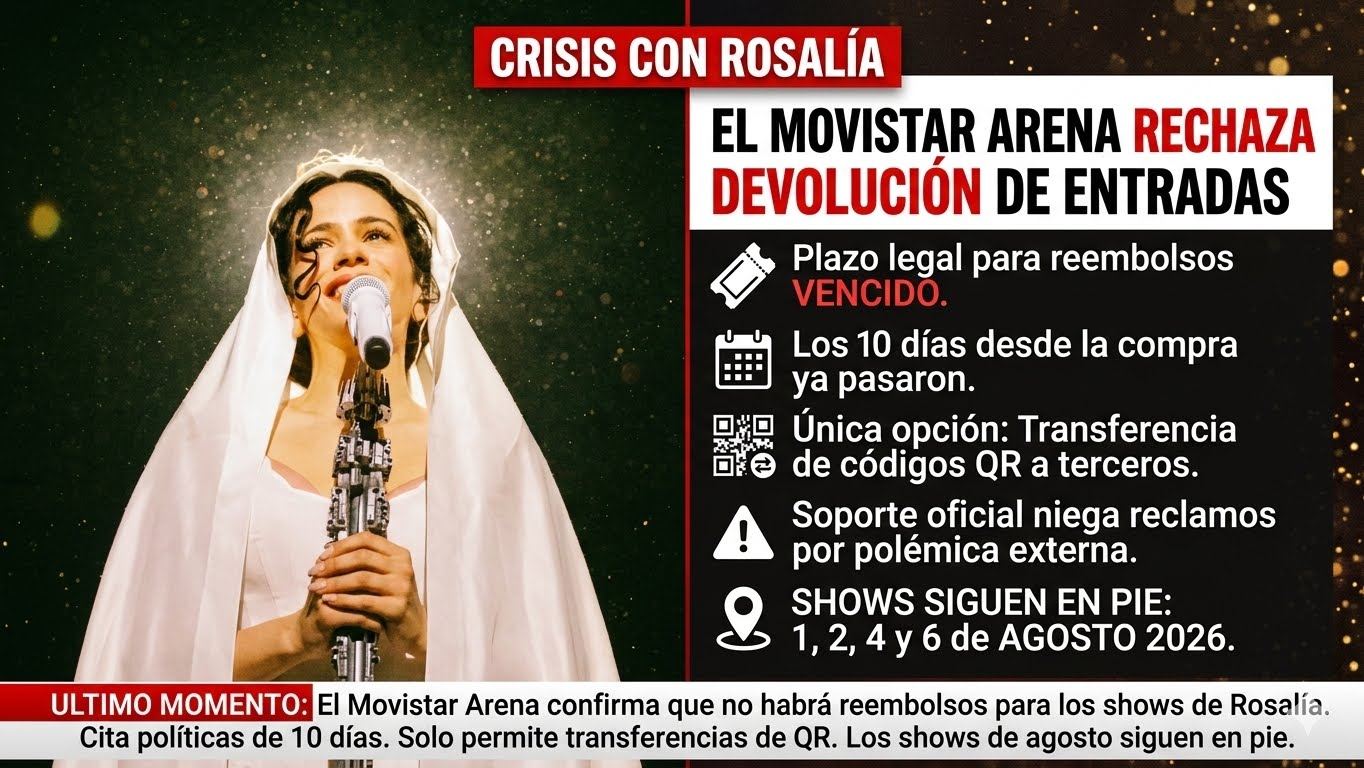 ESCÁNDALO CON ROSALÍA: POLÉMICA POR LA DEVOLUCIÓN DE ENTRADAS