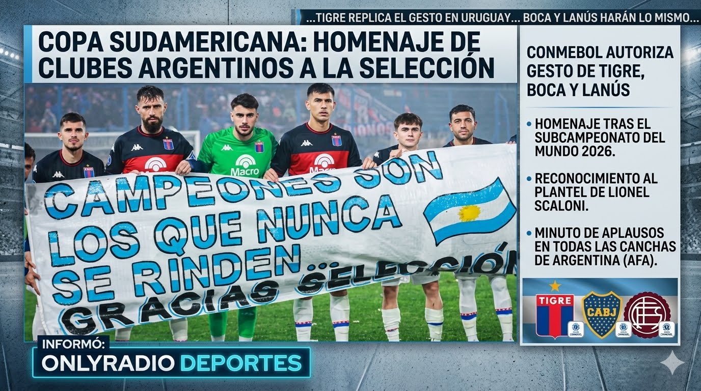 Boca Juniors, Tigre y Lanús homenajearon a la Selección Argentina.