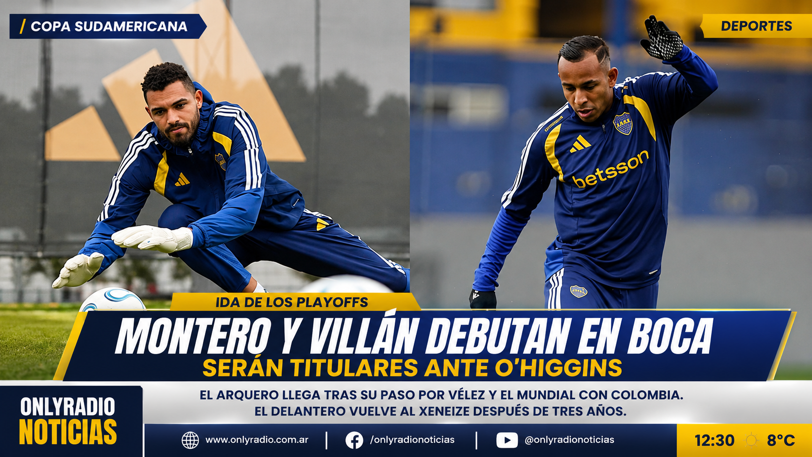 Boca Juniors presentará este jueves dos caras nuevas en el partido de ida de los playoffs de la Copa Sudamericana