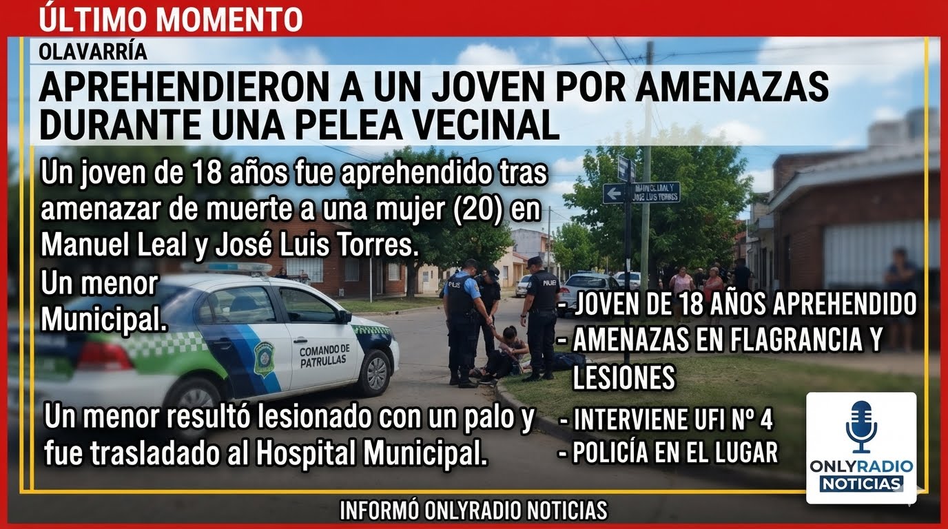 Aprehendieron a un joven por amenazas durante una pelea vecinal.