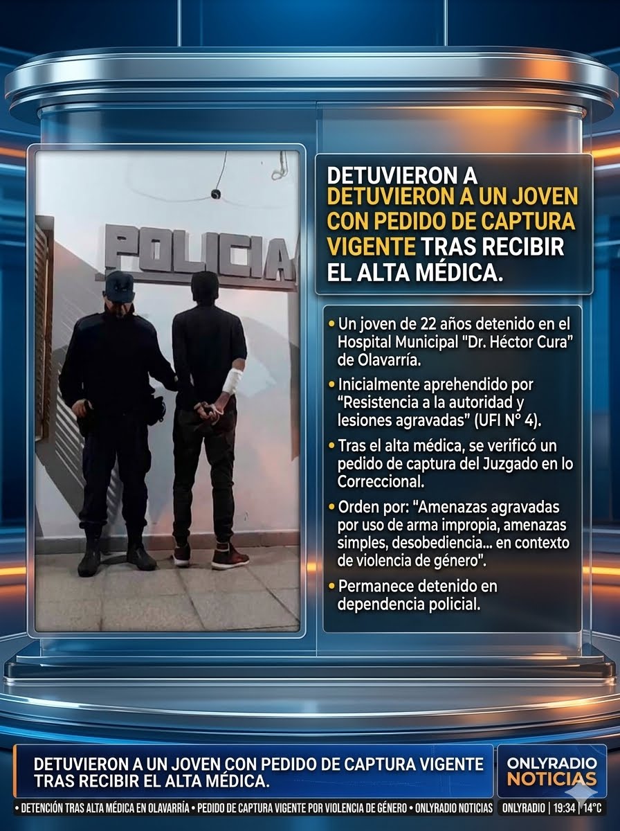 Detuvieron a un joven con pedido de captura vigente tras recibir el alta médica