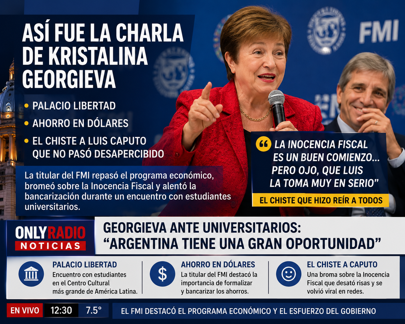 La directora del FMI, Kristalina Georgieva, respaldó el programa económico argentino