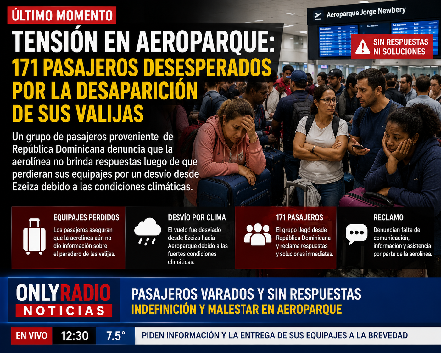 Caos en Aeroparque.