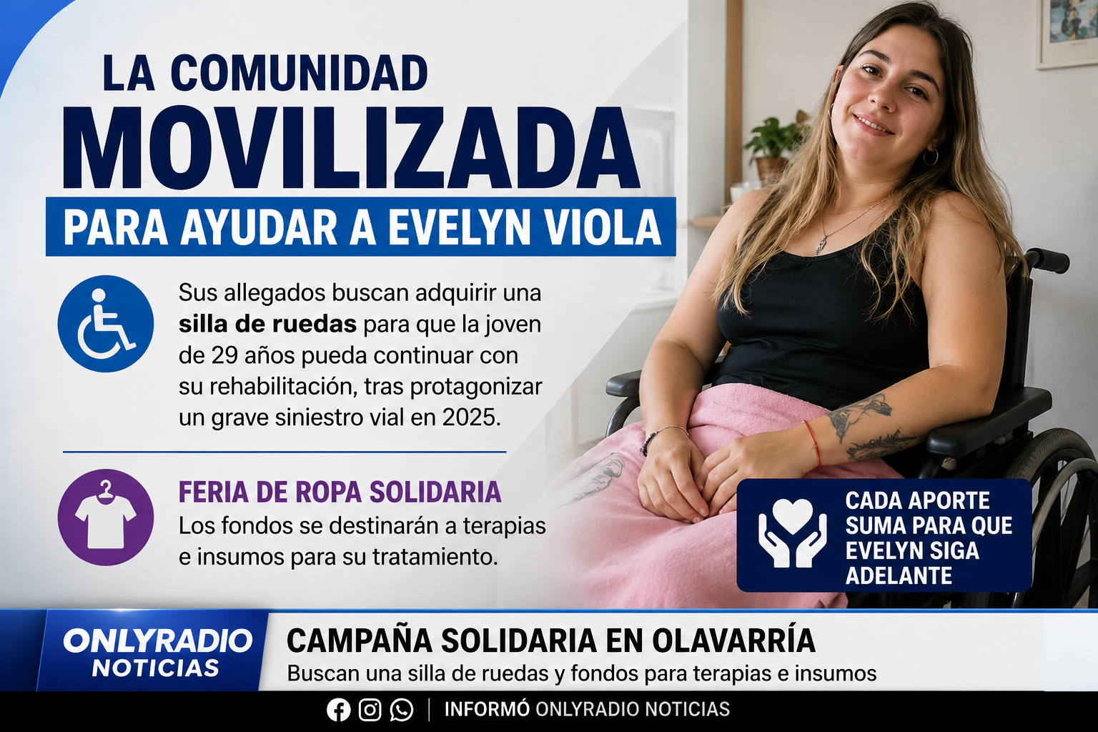 La comunidad se moviliza para ayudar a Evelyn Viola