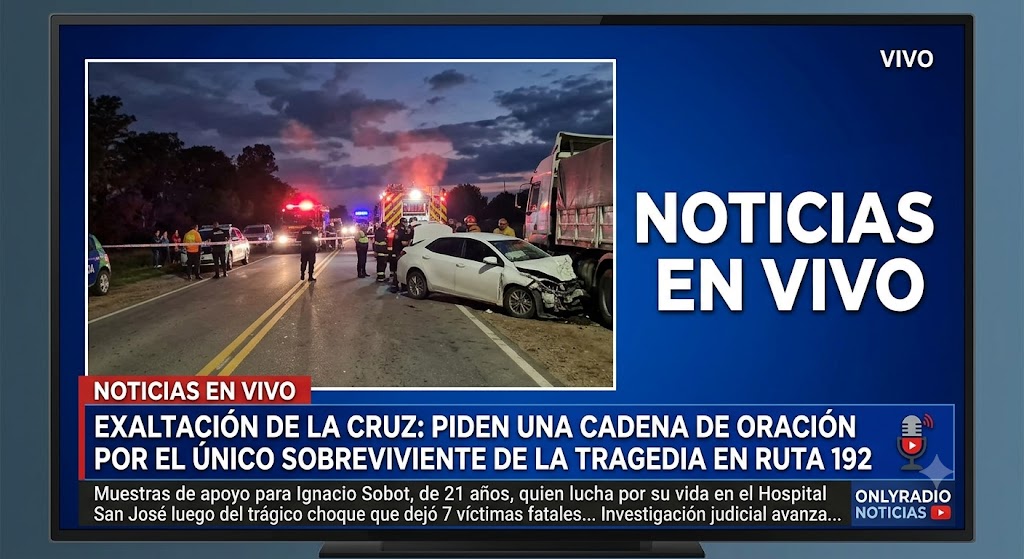 EXALTACIÓN DE LA CRUZ: PIDEN UNA CADENA DE ORACIÓN POR EL ÚNICO SOBREVIVIENTE DE LA TRAGEDIA EN RUTA 192