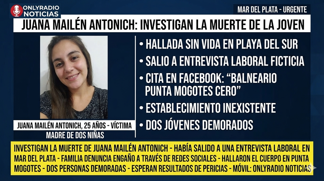 Mar del Plata , investigan la muerte de una joven que había salido a una supuesta entrevista laboral.