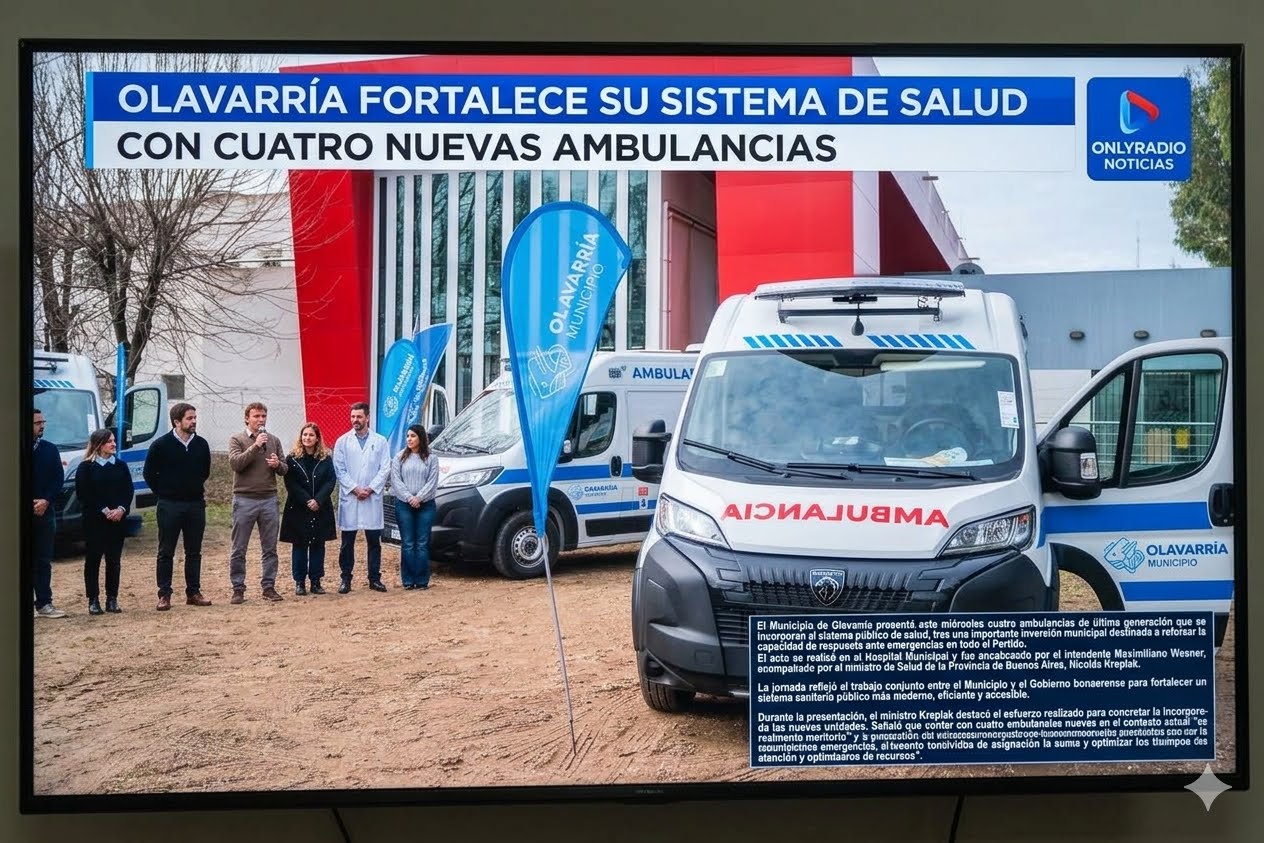 OLAVARRÍA FORTALECE SU SISTEMA DE SALUD CON CUATRO NUEVAS AMBULANCIAS