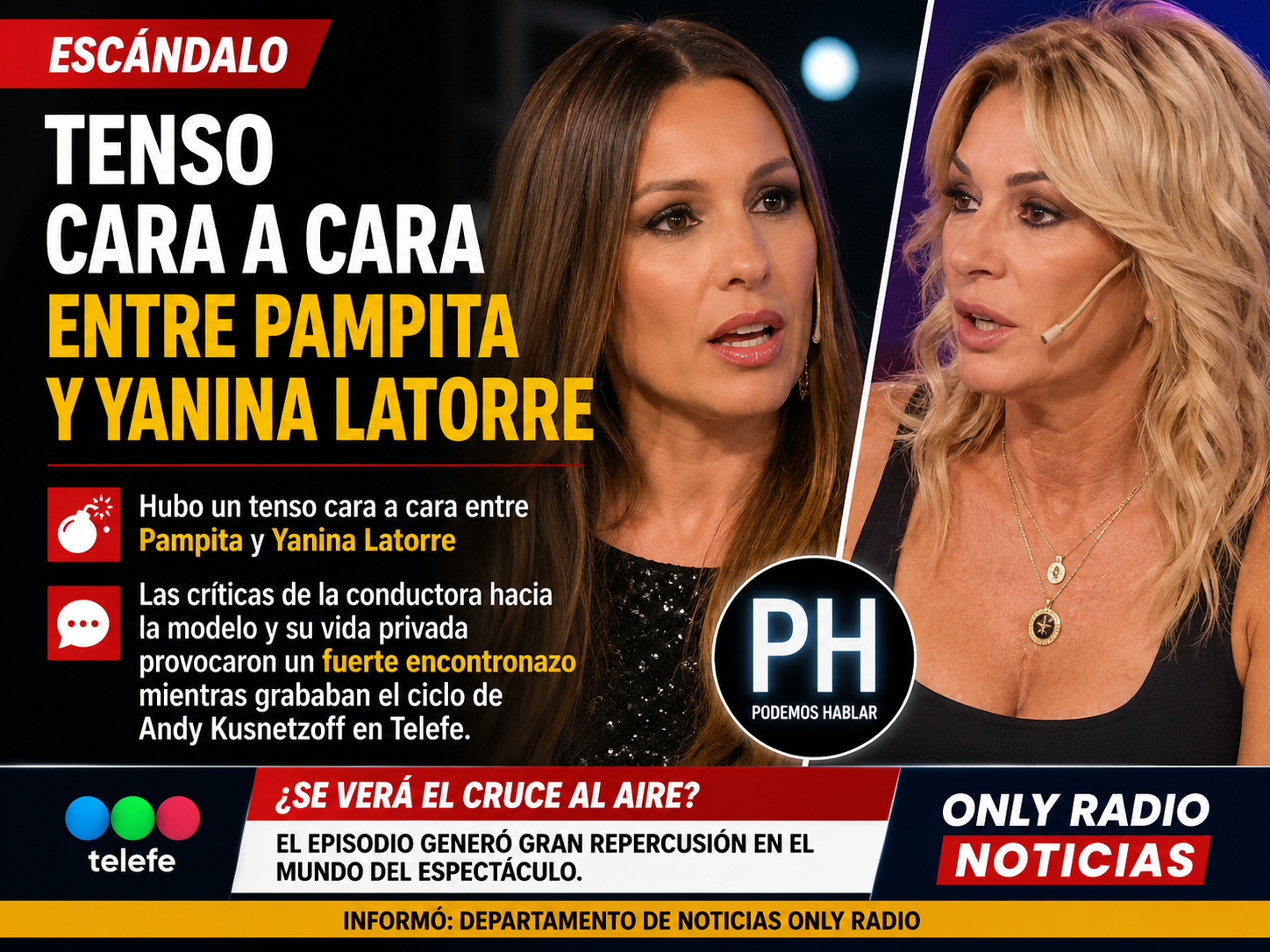 TENSO CRUCE ENTRE PAMPITA Y YANINA LATORRE EN LA GRABACIÓN DE PH