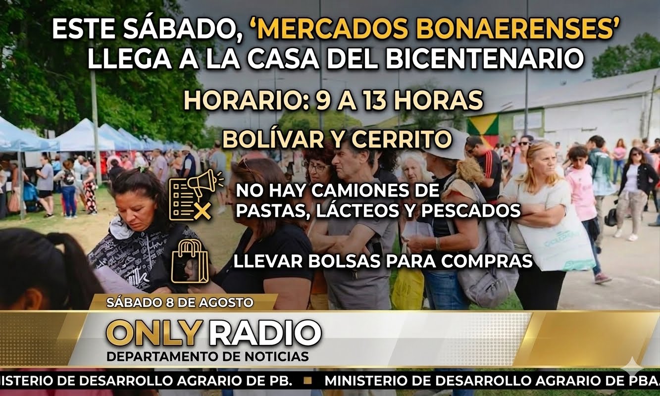 🛍️ ESTE SÁBADO, “MERCADOS BONAERENSES” LLEGA A LA CASA DEL BICENTENARIO