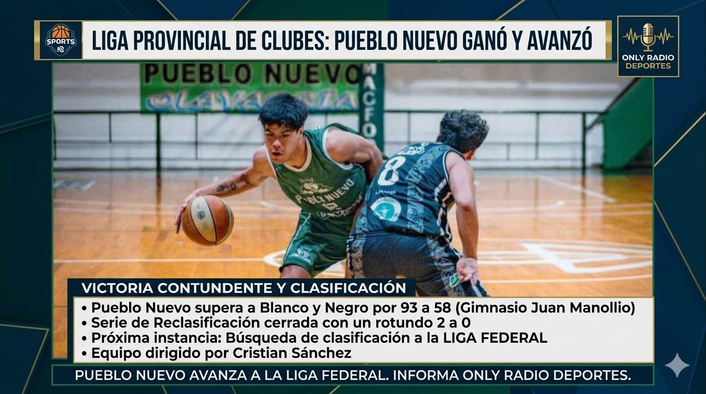 🏀 LIGA PROVINCIAL DE CLUBES: PUEBLO NUEVO GANÓ Y AVANZÓ