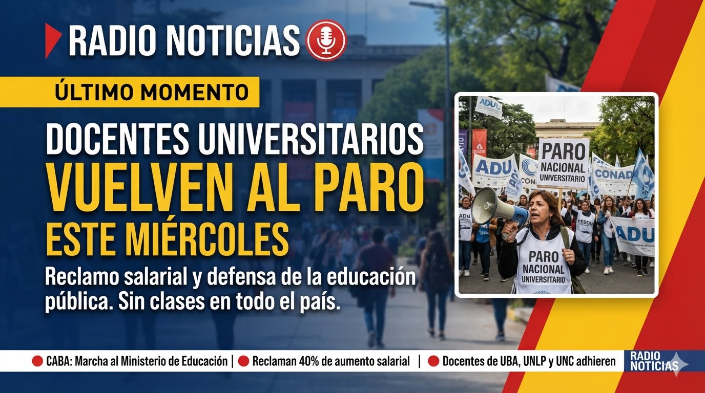 🎓 Los docentes universitarios vuelven al paro este miércoles