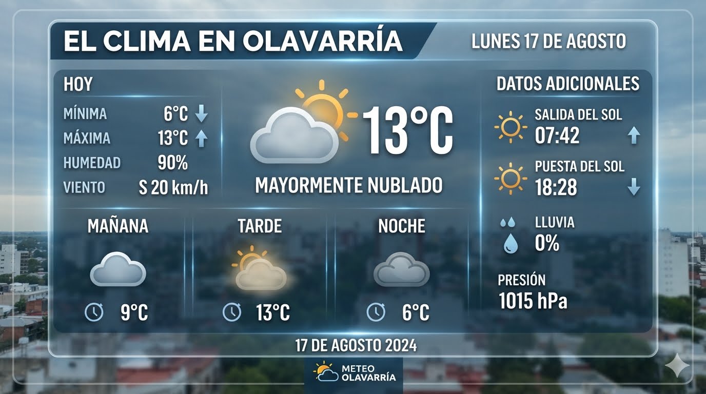 🌤️ PRONÓSTICO DEL TIEMPO – OLAVARRÍA