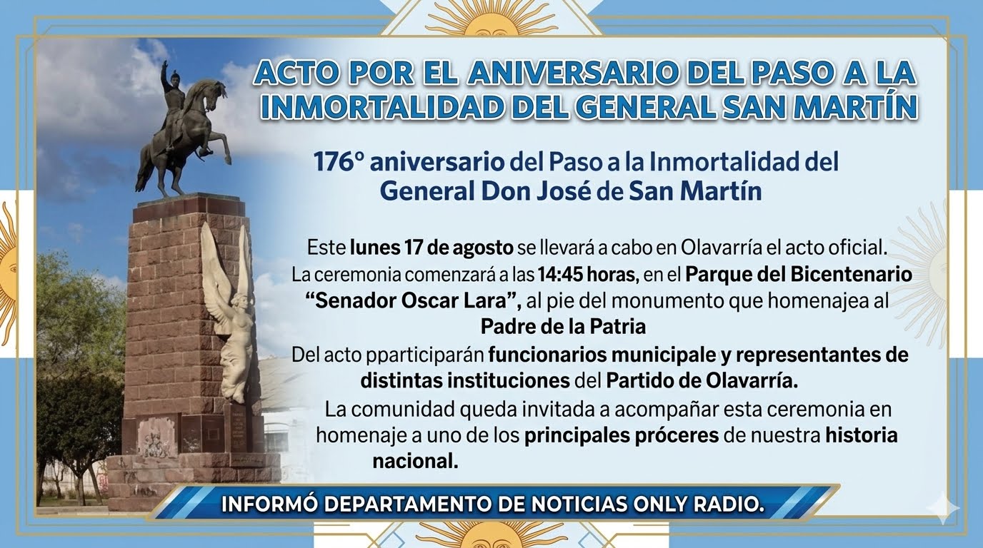 ACTO POR EL ANIVERSARIO DEL PASO A LA INMORTALIDAD DEL GENERAL SAN MARTÍN