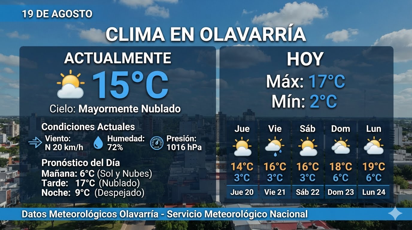 OLAVARRÍA MIÉRCOLES FRÍO, PERO CON UNA TARDE AGRADABLE