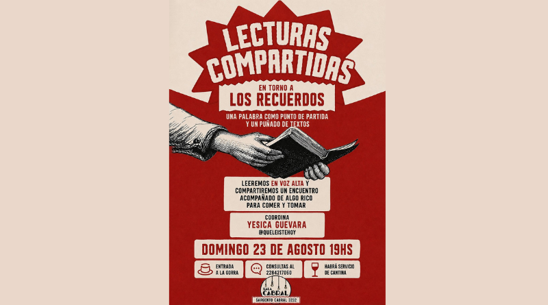 SALA CABRAL INVITA A UNA NOCHE DE LECTURAS SOBRE LOS RECUERDOS.