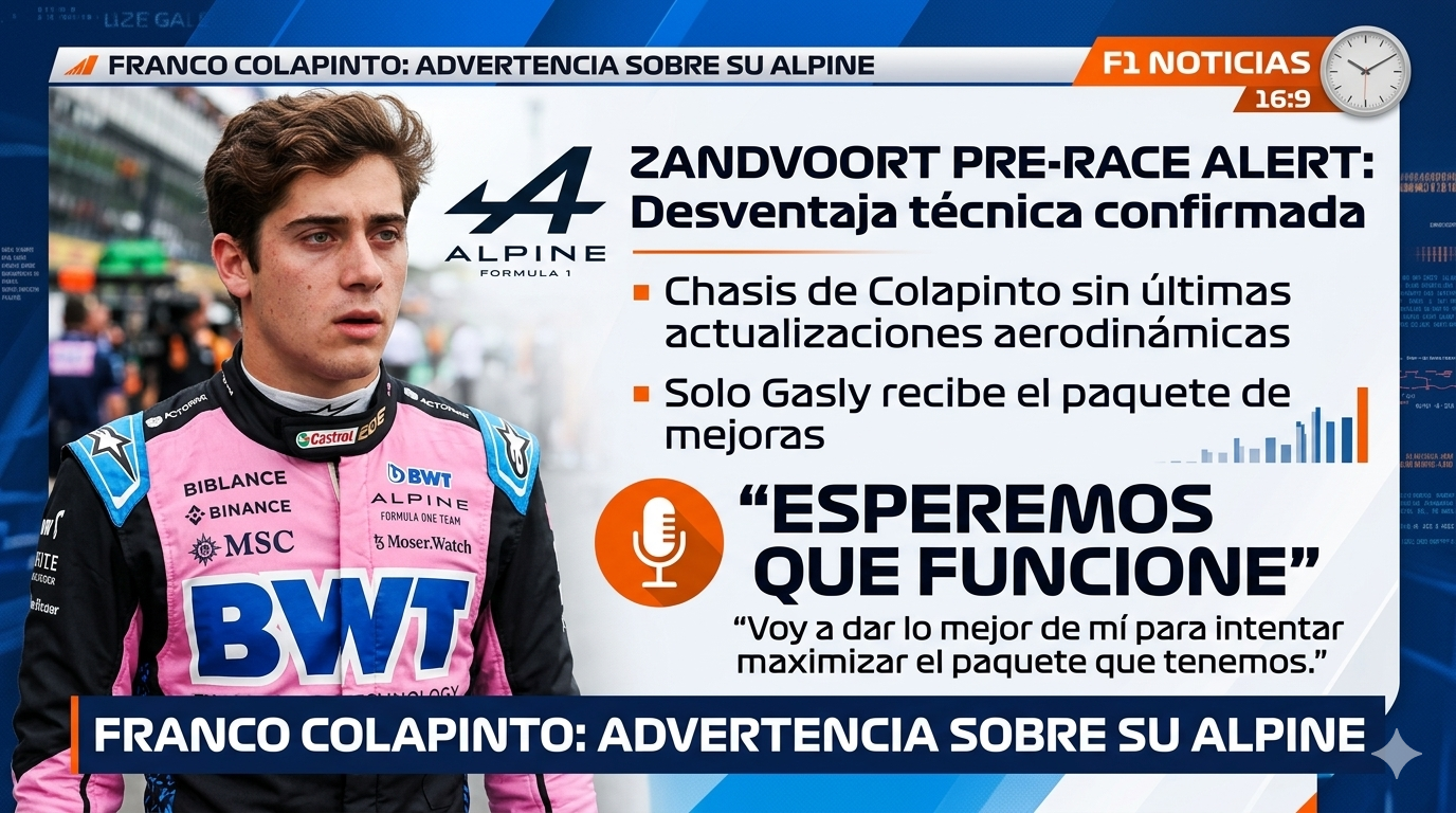 FRANCO COLAPINTO Y UNA ADVERTENCIA SOBRE SU ALPINE ANTES DEL GRAN PREMIO DE PAÍSES BAJOS