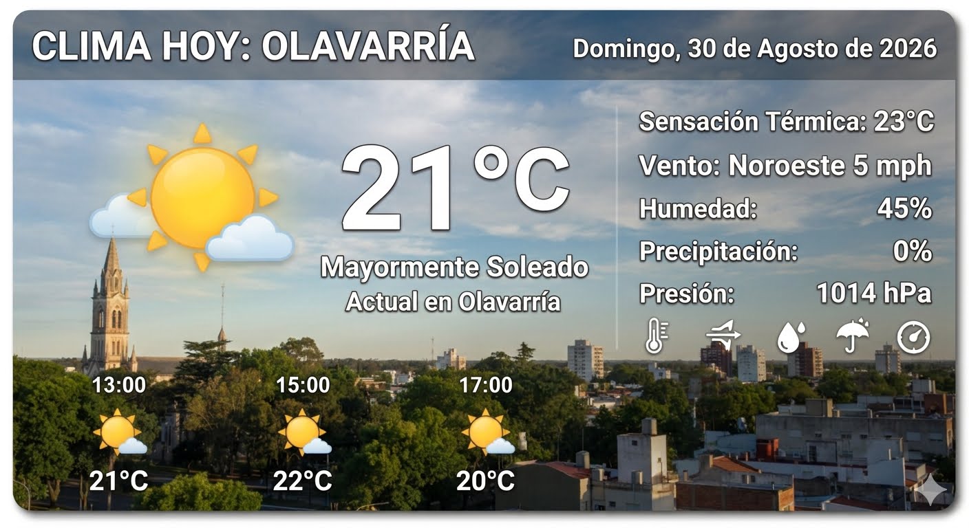 🌤️ PRONÓSTICO DEL TIEMPO – OLAVARRÍA