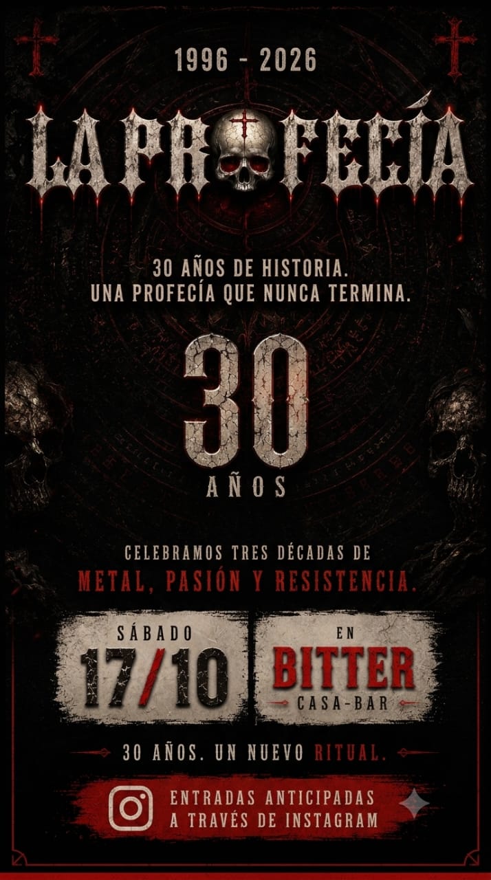 LA PROFECÍA CUMPLE 30 AÑOS Y LO FESTEJA CON UNA NOCHE A PURO ROCK EN OLAVARRÍA.