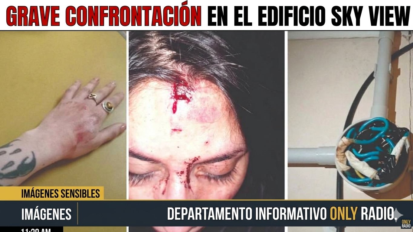 🚨 GRAVE CONFRONTACIÓN EN EL EDIFICIO SKY VIEW: DOS PERSONAS HERIDAS.