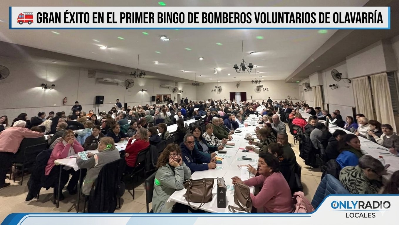 🚒 GRAN ÉXITO EN EL PRIMER BINGO DE BOMBEROS VOLUNTARIOS DE OLAVARRÍA