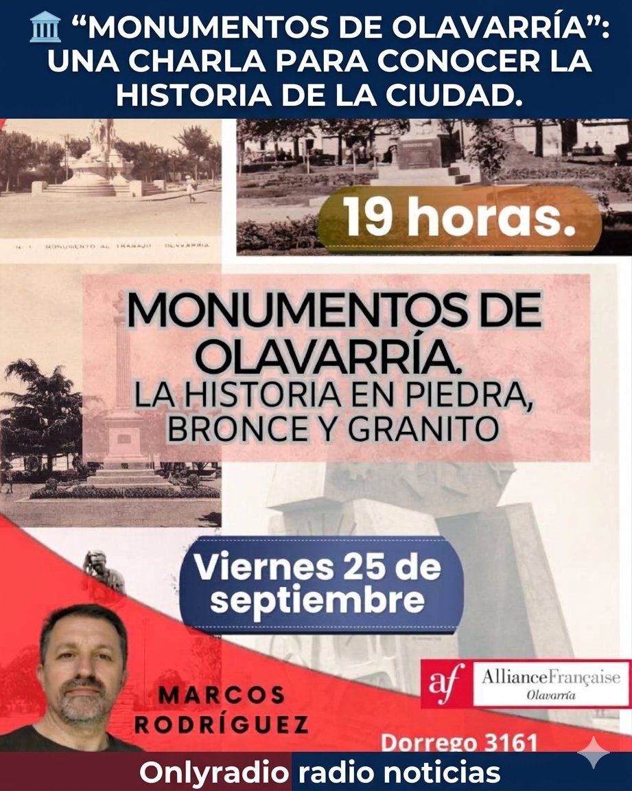🏛️ “MONUMENTOS DE OLAVARRÍA”: UNA CHARLA PARA CONOCER LA HISTORIA DE LA CIUDAD.