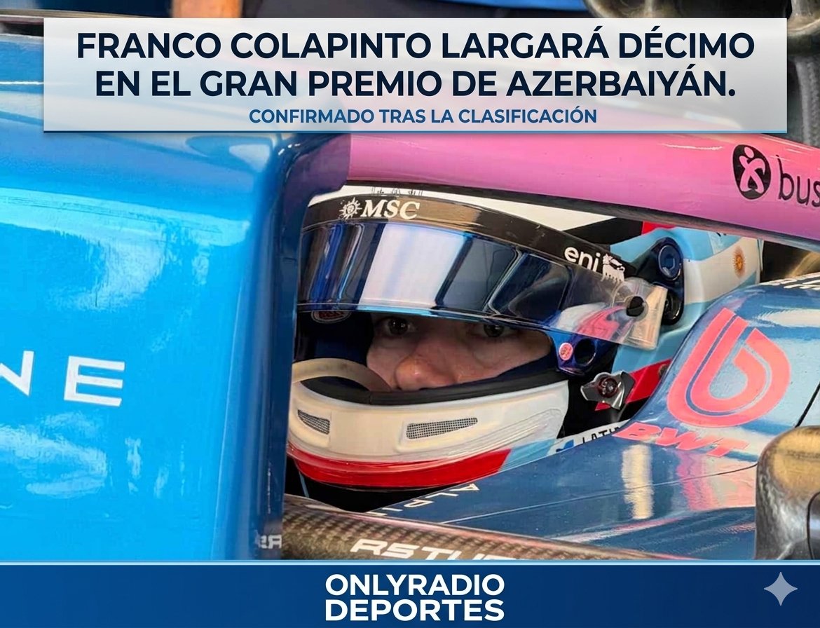 FRANCO COLAPINTO LARGARÁ DÉCIMO EN EL GRAN PREMIO DE AZERBAIYÁN