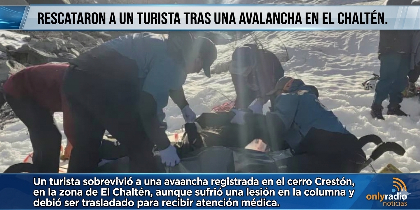 RESCATARON A UN TURISTA TRAS UNA AVALANCHA EN EL CHALTÉN.