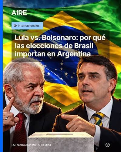 BRASIL VOTA ENTRE LULA Y FLÁVIO BOLSONARO, MIENTRAS ARGENTINA SIGUE DE CERCA LA ELECCIÓN.