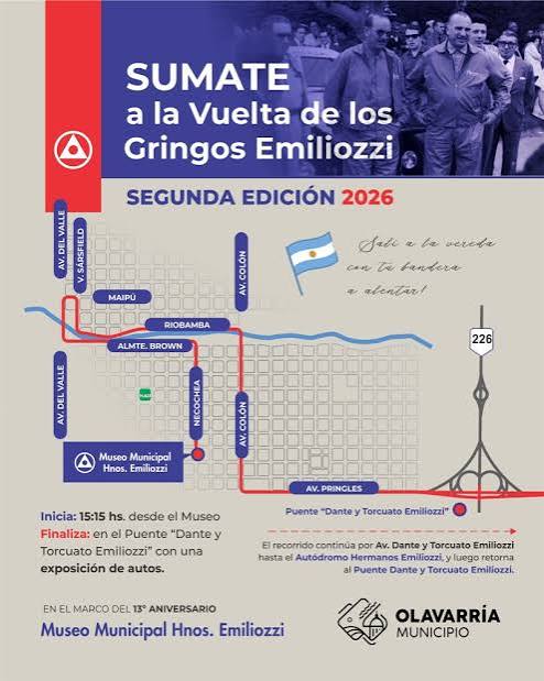 ABRIÓ LA INSCRIPCIÓN PARA LA SEGUNDA “VUELTA DE LOS GRINGOS EMILIOZZI”.