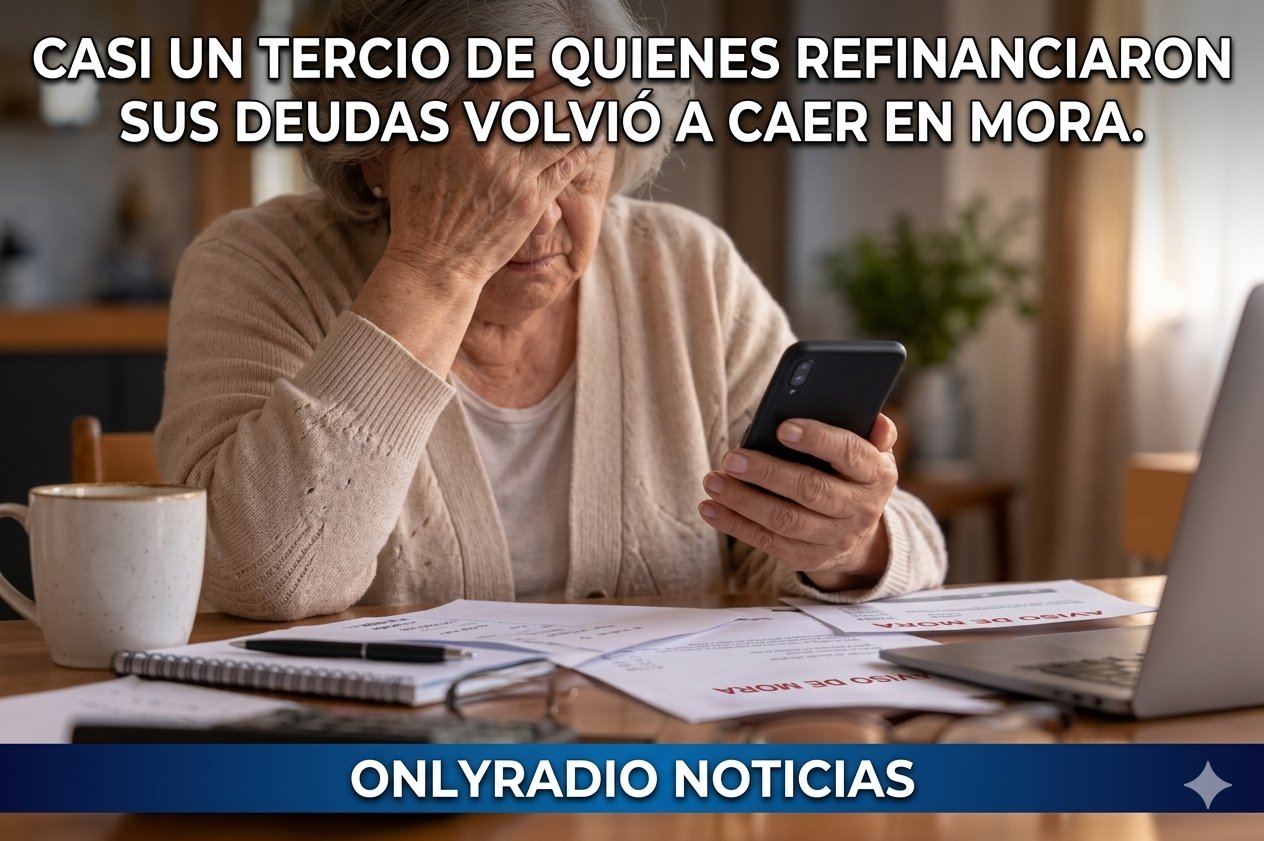 CASI UN TERCIO DE QUIENES REFINANCIARON SUS DEUDAS VOLVIÓ A CAER EN MORA.