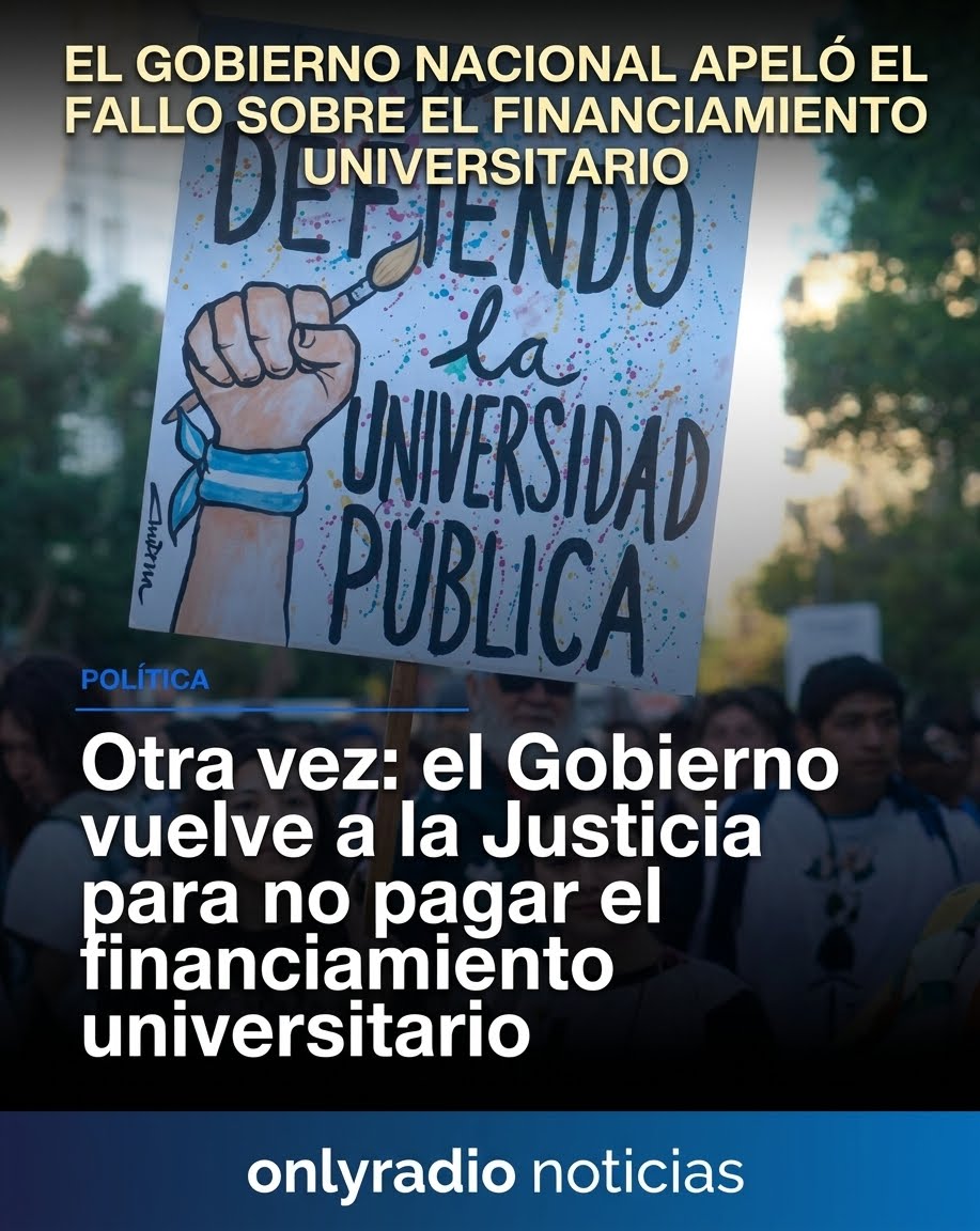 EL GOBIERNO NACIONAL APELÓ EL FALLO SOBRE EL FINANCIAMIENTO UNIVERSITARIO.
