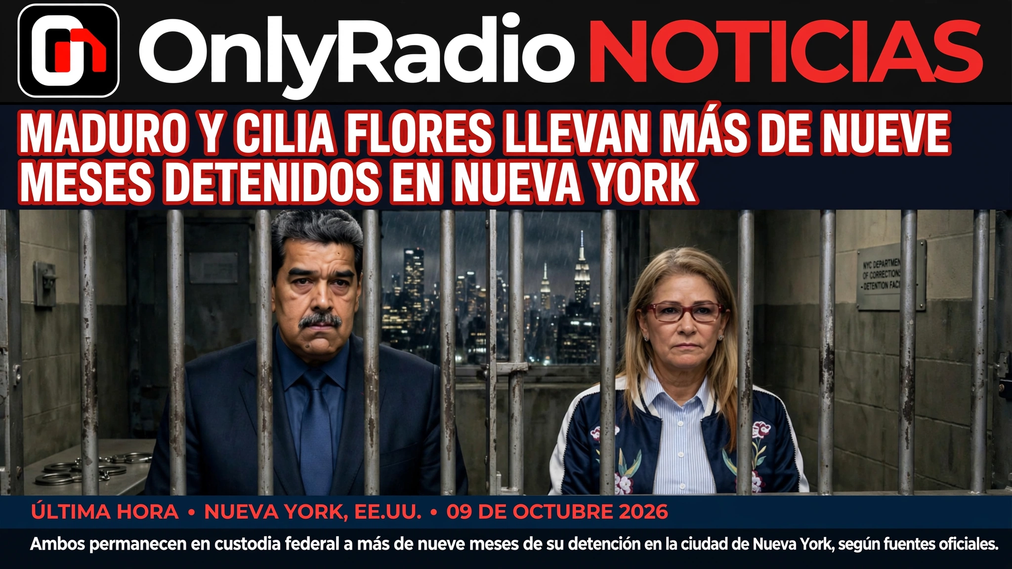 MADURO Y CILIA FLORES LLEVAN MÁS DE NUEVE MESES DETENIDOS EN NUEVA YORK.
