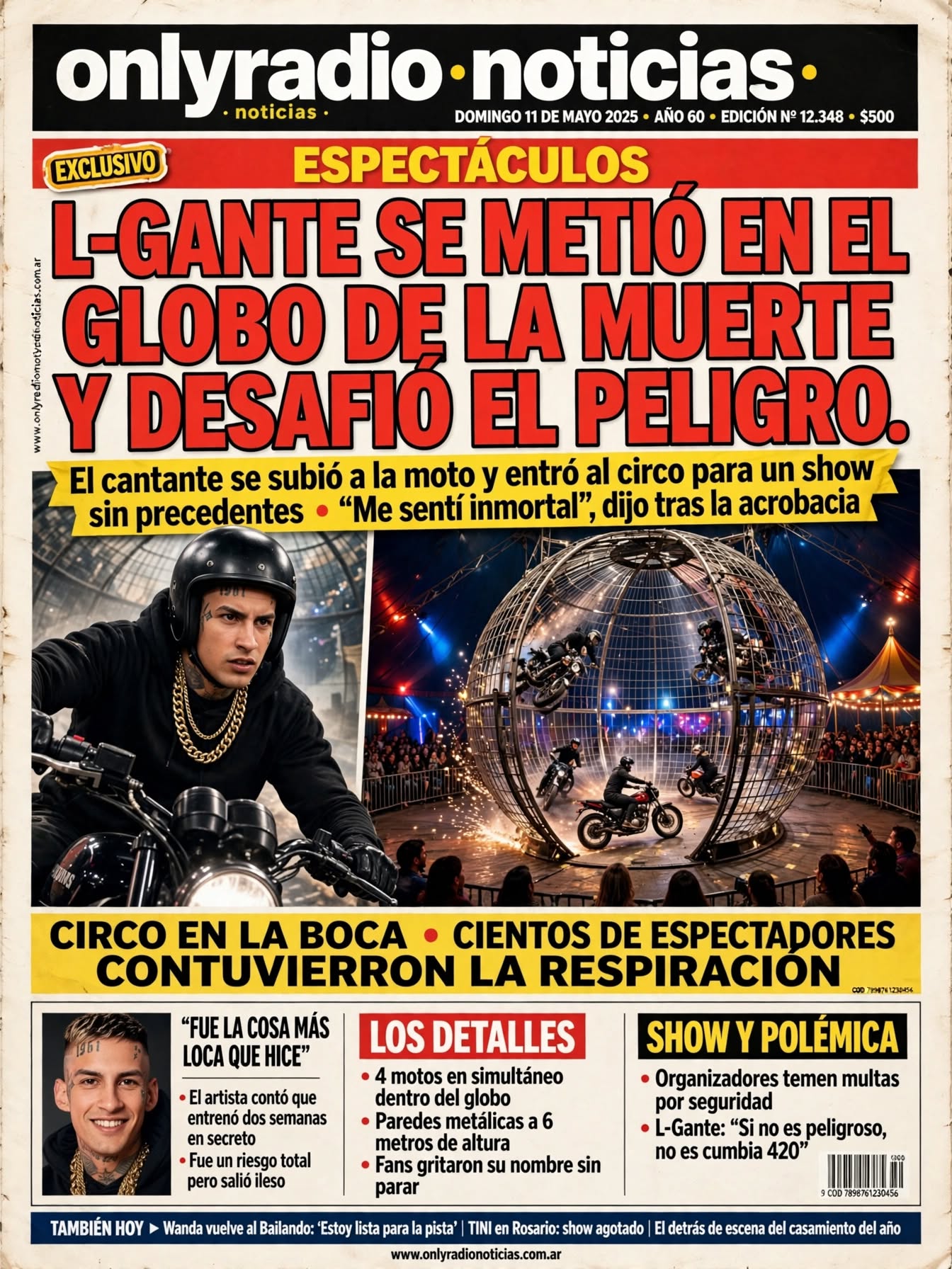 L-GANTE SE METIÓ EN EL GLOBO DE LA MUERTE Y DESAFIÓ EL PELIGRO.