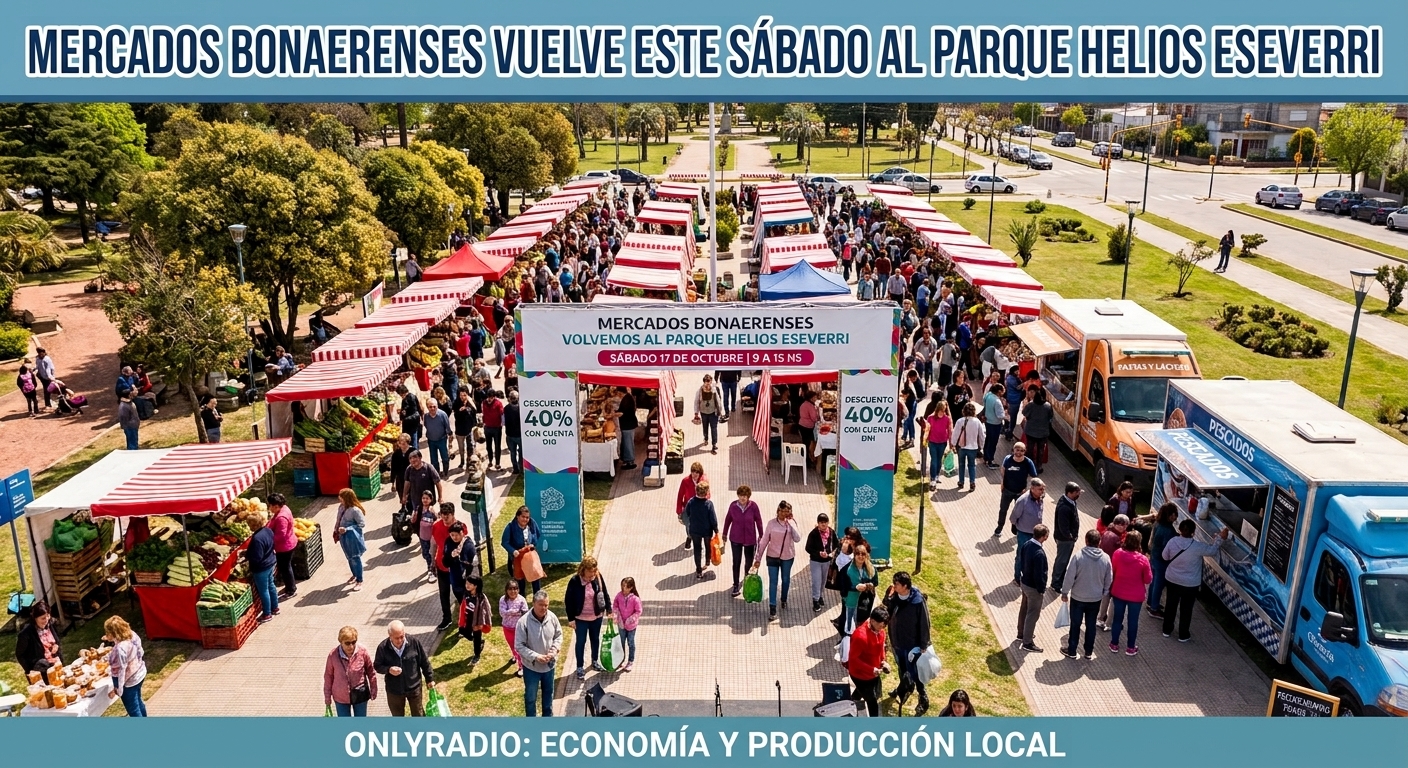 MERCADOS BONAERENSES VUELVE ESTE SÁBADO AL PARQUE HELIOS ESEVERRI.