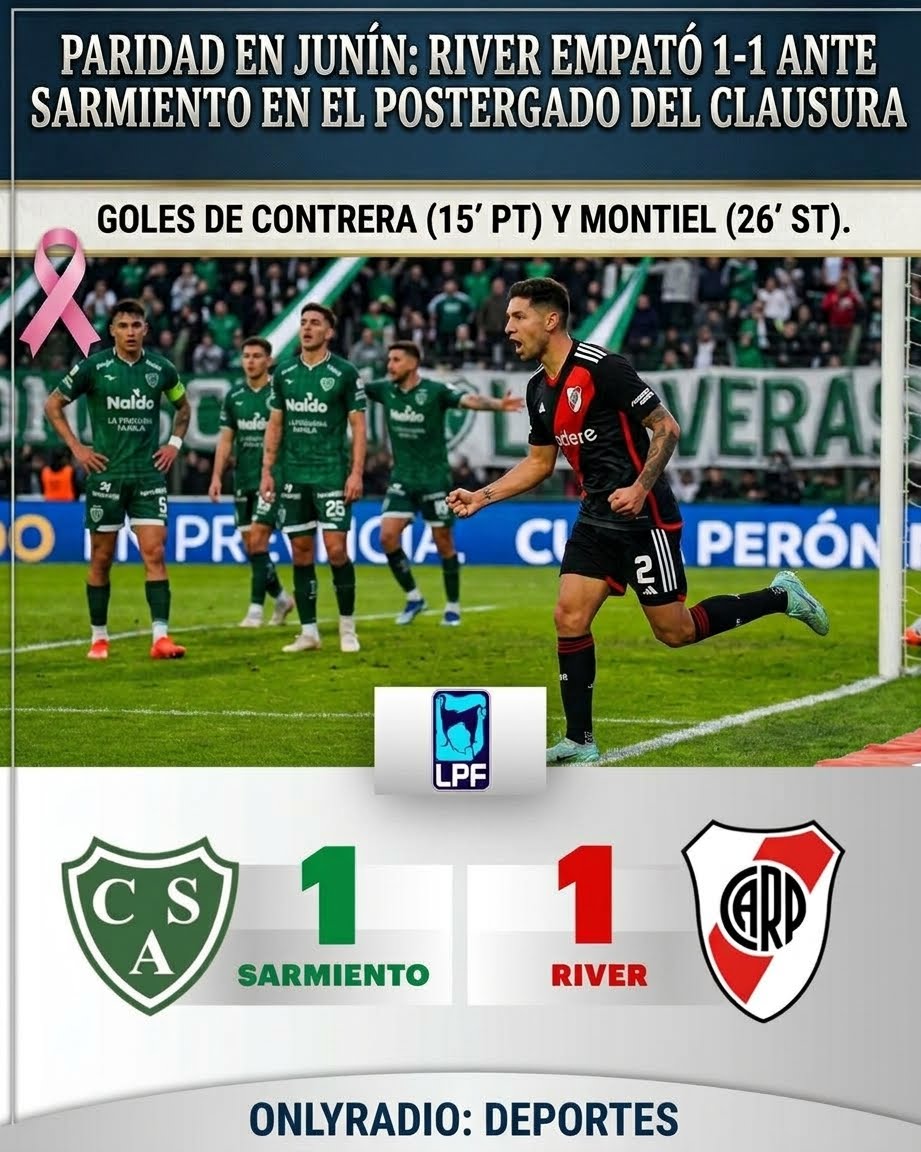 RIVER Y SARMIENTO EMPATARON 1-1 EN EL TORNEO CLAUSURA