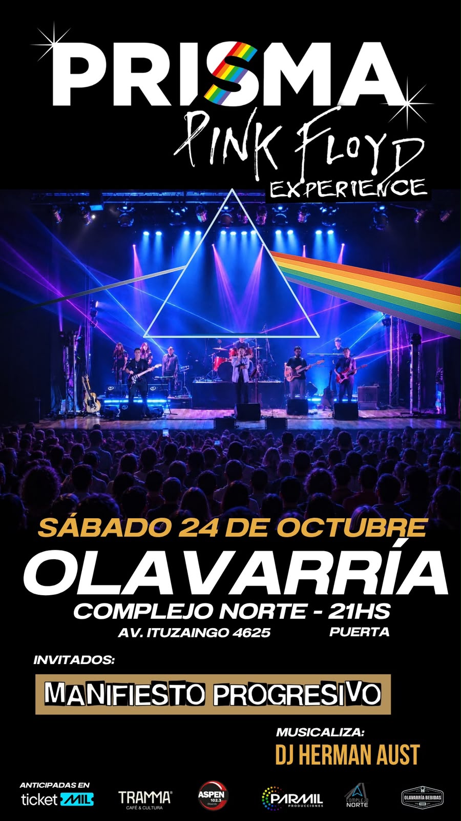 PRISMA PINK FLOYD EXPERIENCE LLEGA A OLAVARRÍA CON UN SHOW IMPERDIBLE.